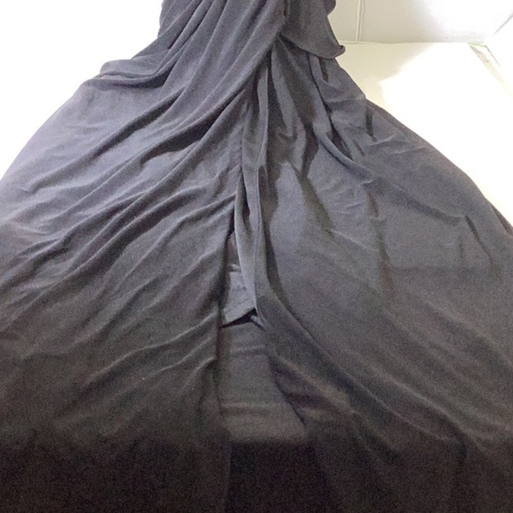 BOBBI" RUFFLED V-NECK GOWN. A - Picture 9 of 13